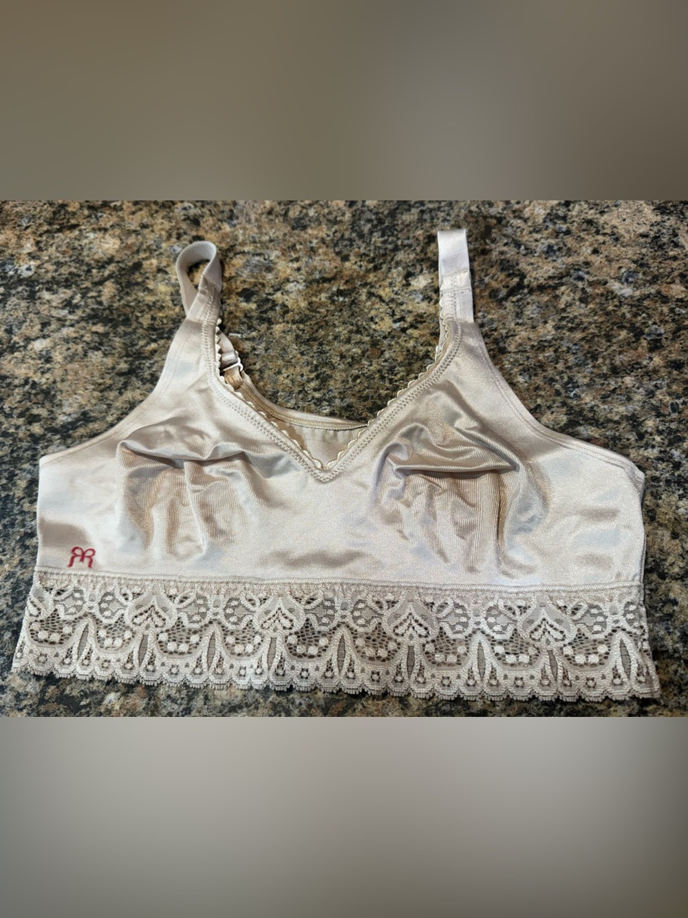 Ruby Ribbon Lace Demiette Bra Style 3033 Size 32 Ivory Nude Wireless shareware